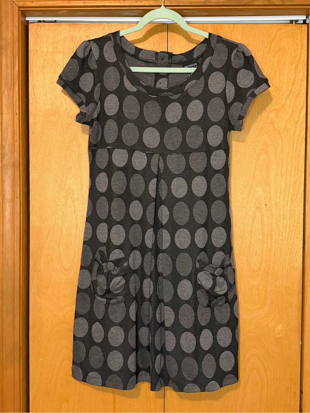 Enfocus Studio Gray Polka Dot Knit Top